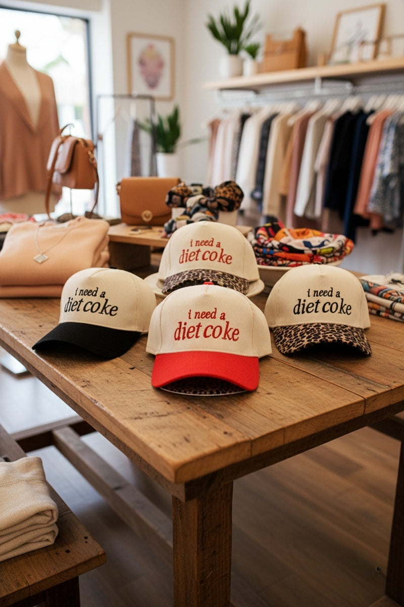 I Need A Diet Coke Two Tone Corduroy Cap