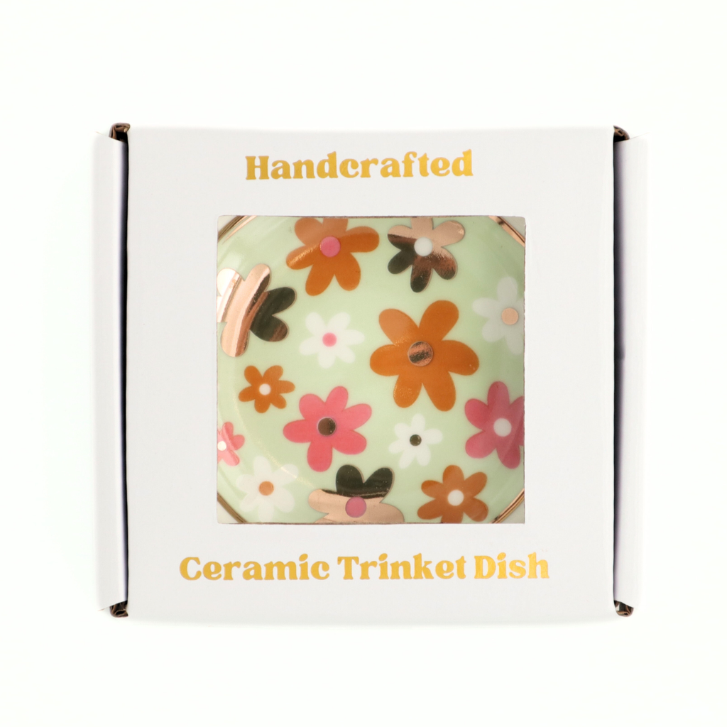 Round Trinket Tray Flowers
