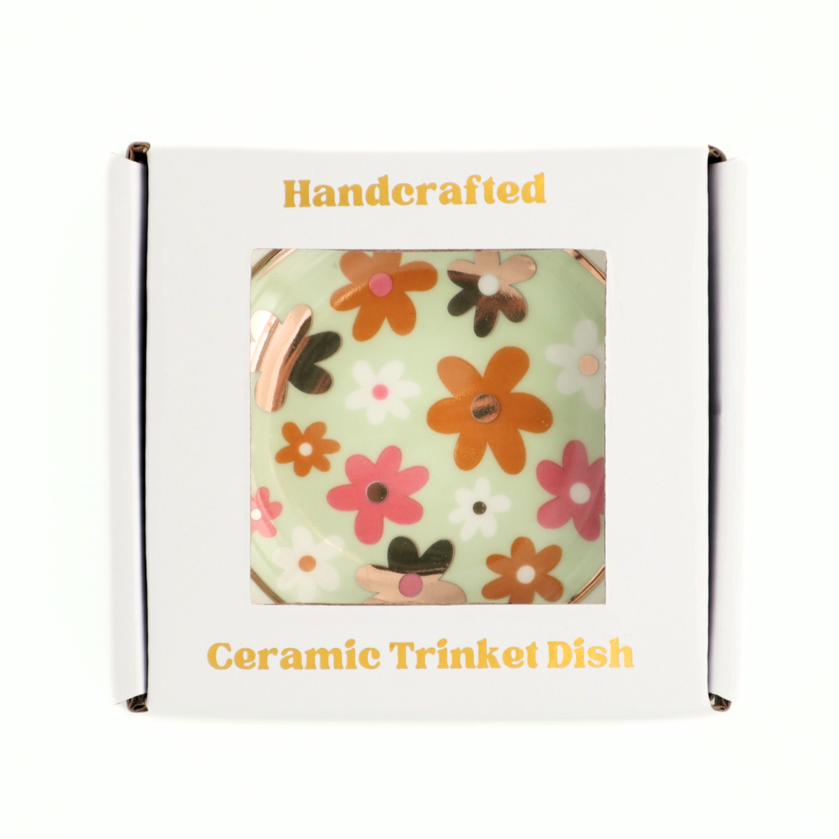 Round Trinket Tray Flowers