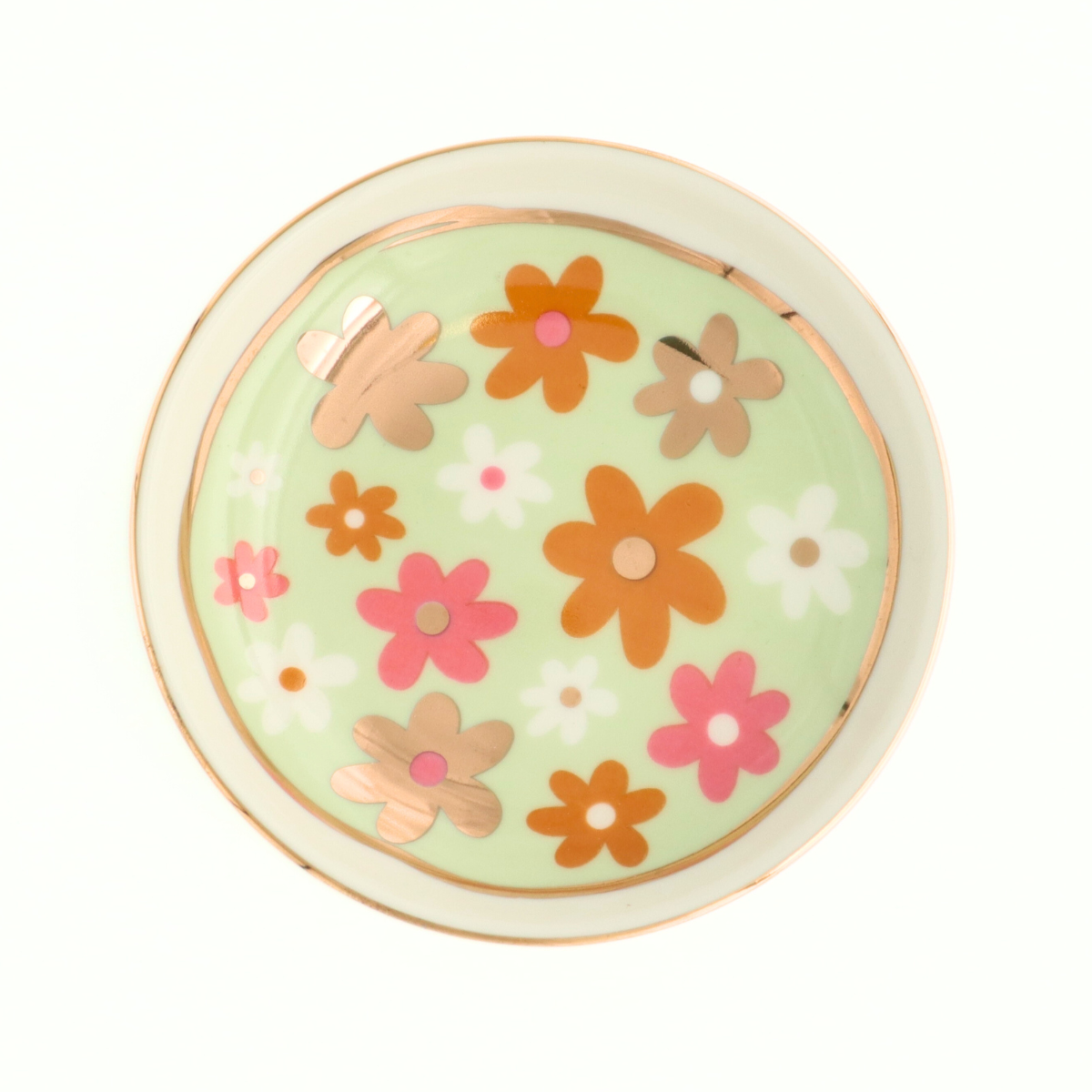 Round Trinket Tray Flowers