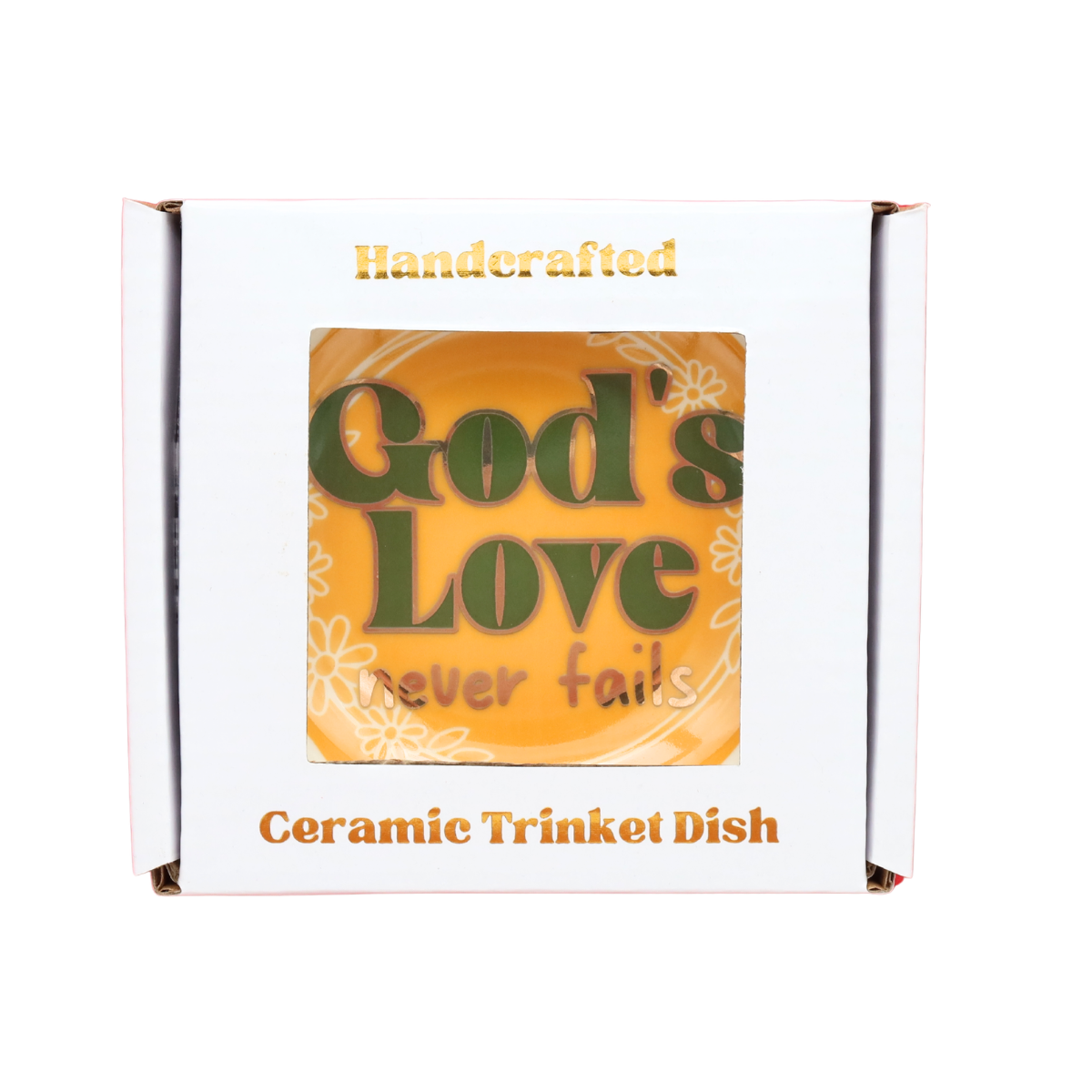 Round Trinket Tray God's Love Never Fails