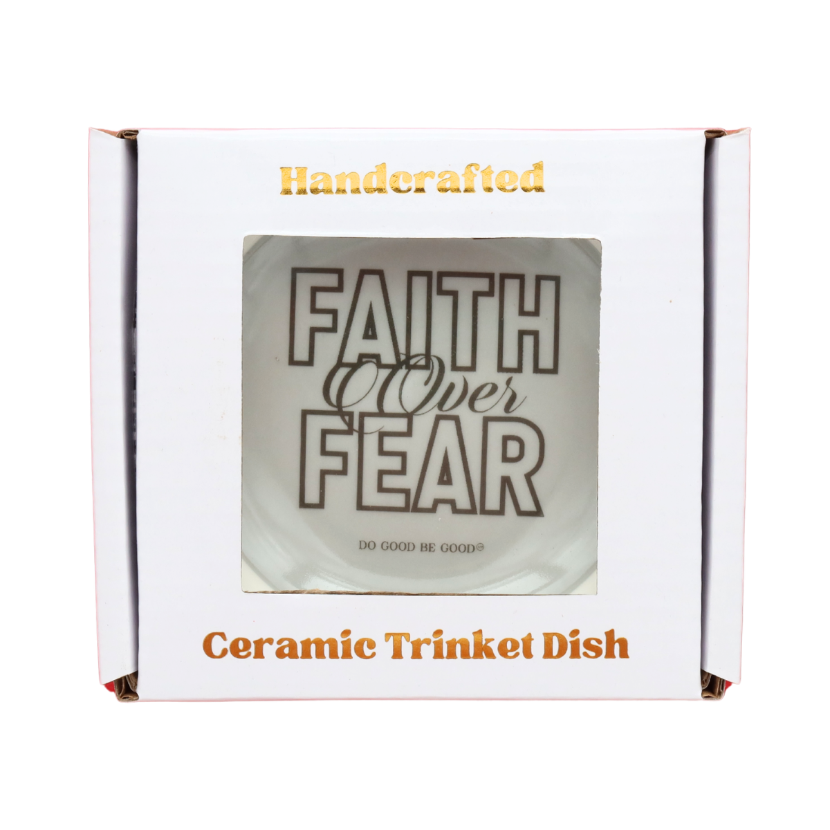 Round Trinket Tray Faith over Fear