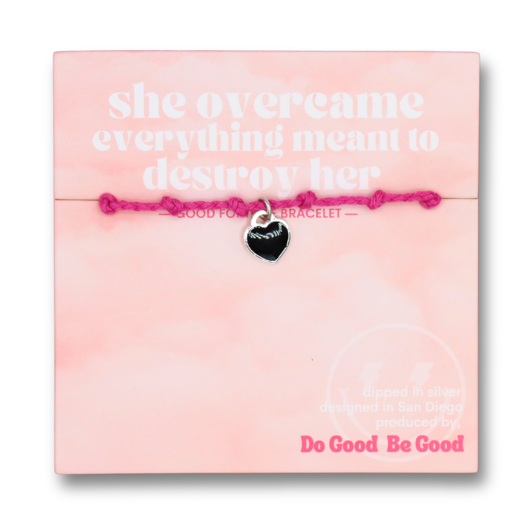 Good Fortune Bracelet Enamel Heart Sterling Silver