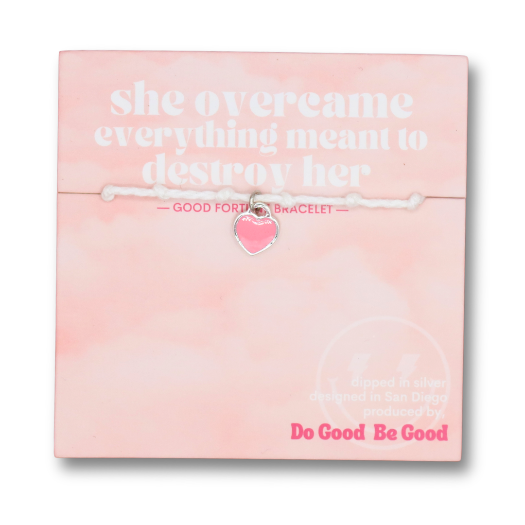 Good Fortune Bracelet Enamel Heart Sterling Silver