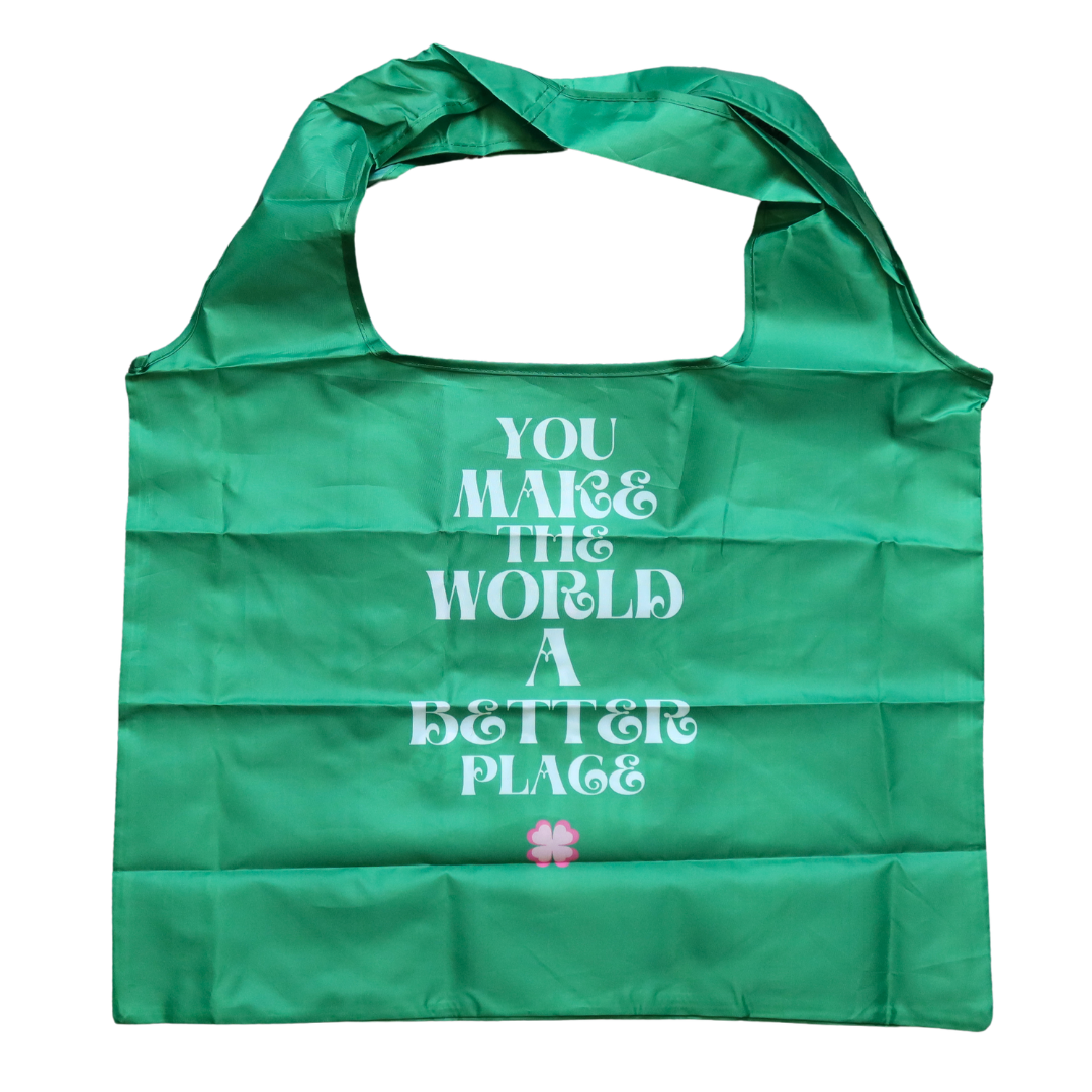Recycled Foldable Tote Bag You Make The World A Better Place