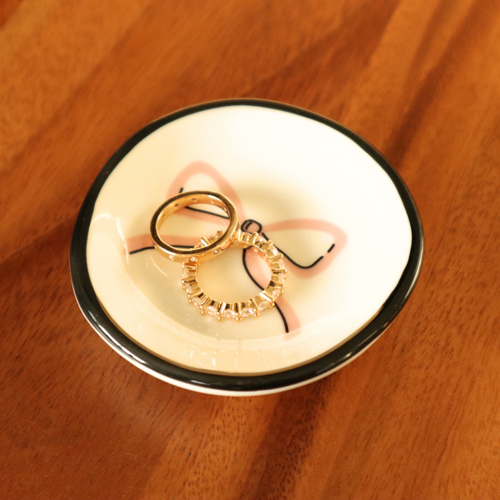 Ring Dish Pastel Pink Bow
