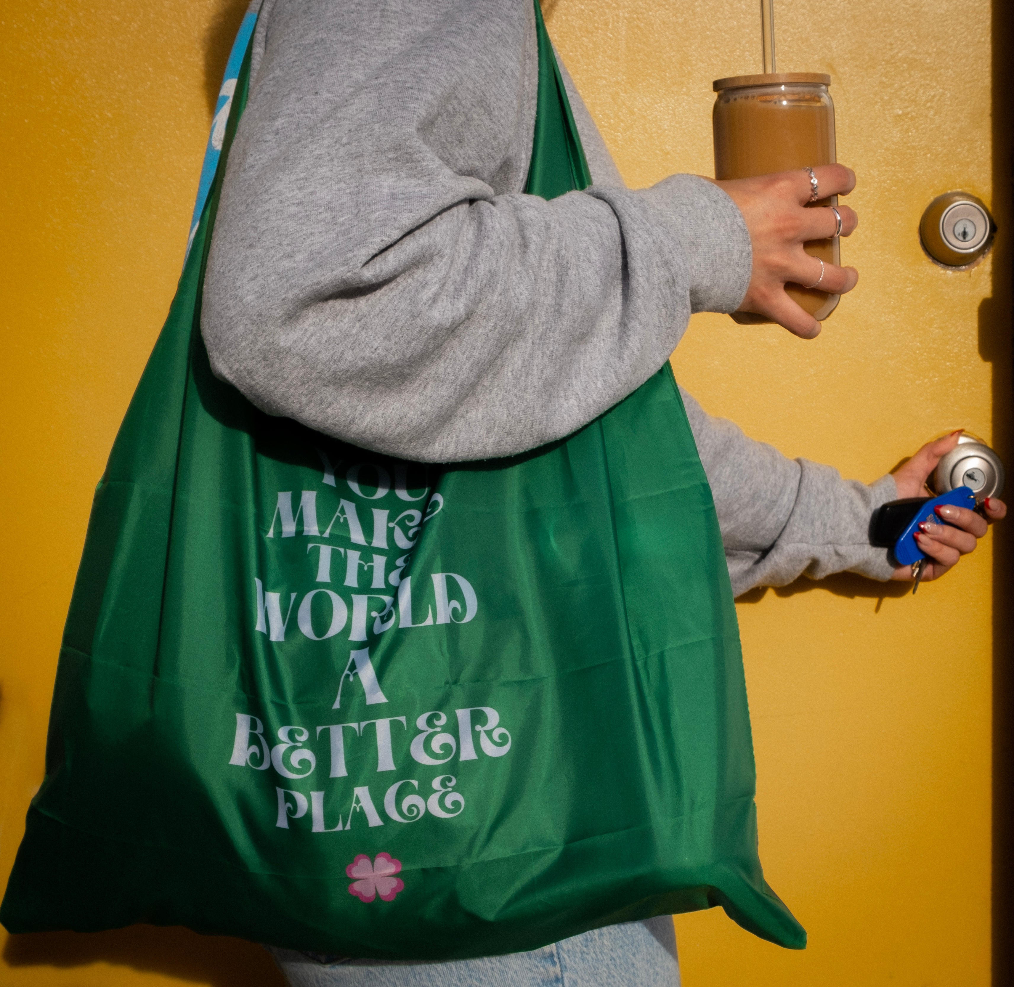 Recycled Foldable Tote Bag You Make The World A Better Place