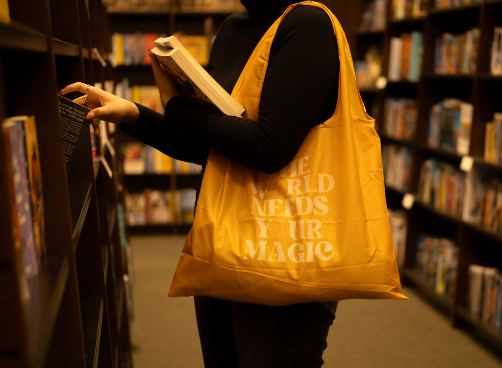 Recycled Foldable Tote Bag The World Needs Your Magic